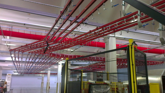 Sistema d'attaccatura industriale del carrello della catena del trasportatore sopraelevato da 5 tonnellate su misura