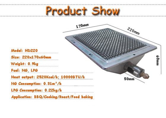 Griglie per barbecue a infrarossi Bruciatore girarrosto in ceramica Bruciatore a gas in alluminio GPL