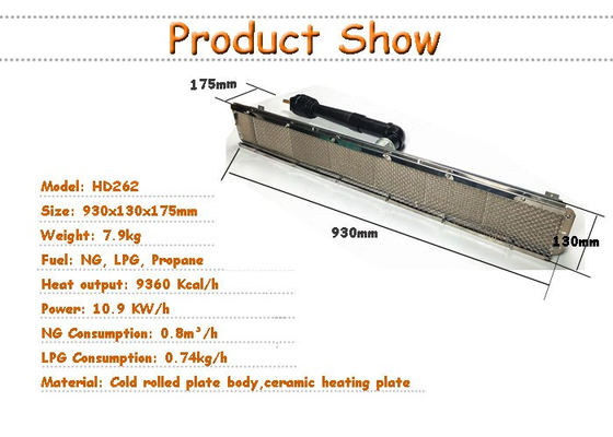 Bruciatore a gas ceramico a infrarossi NG GPL Bruciatore per forno a gas industriale HD262