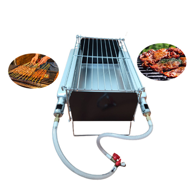 Portatile che non dà fumo di campeggio del gas del bruciatore 2PCS della griglia infrarossa del BARBECUE pieghevole